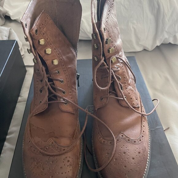 Andrew Marc Tan Leather Boots Size 11M - Picture 2 of 11